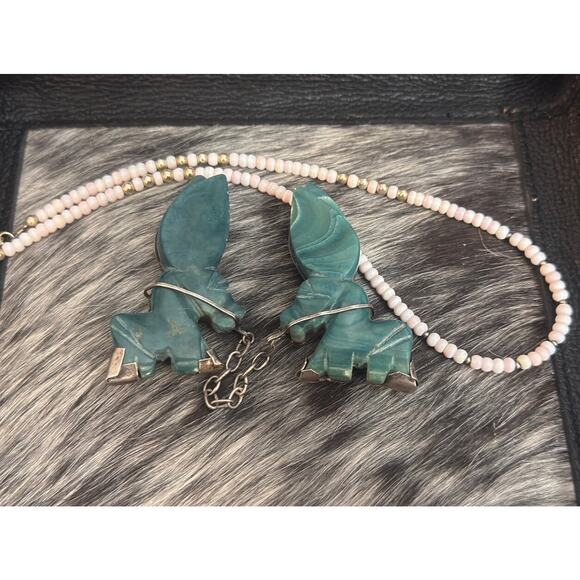 Vintage Sterling Silver Mexico Green Donkey Burro Brooch Double Duet Sweater Pin - Picture 3 of 12